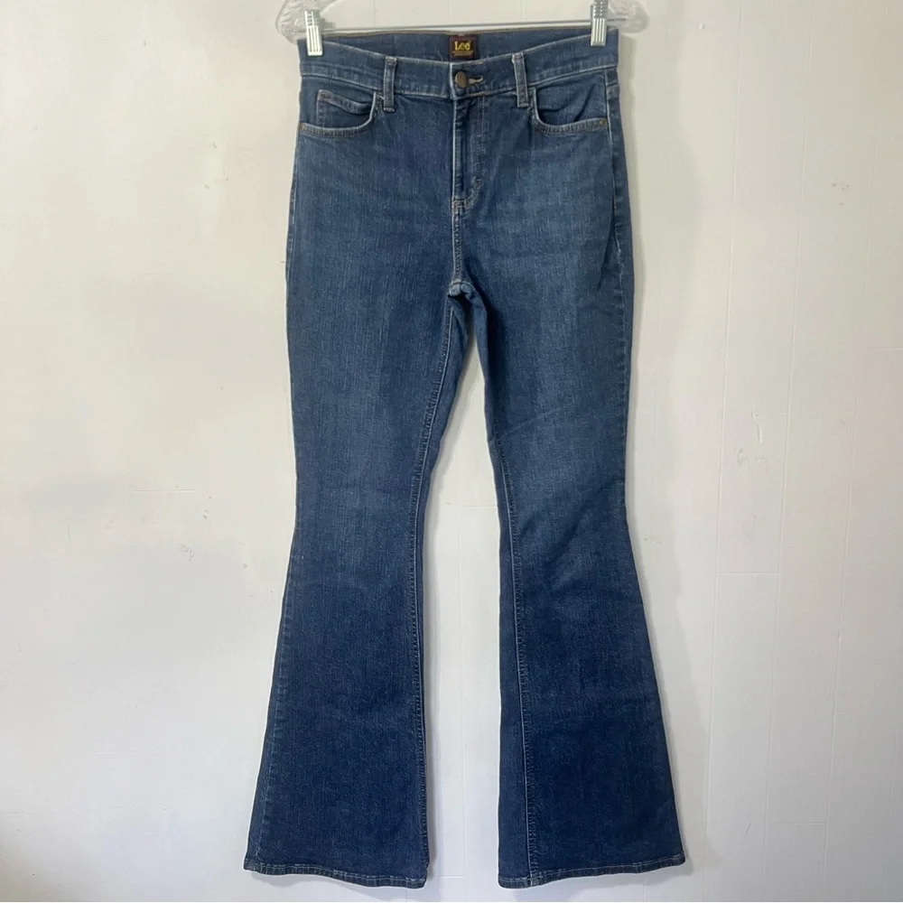 Vintage 90’s Retro High Rise Flare Bell Bottom Western Boho Denim Jeans 6 Long